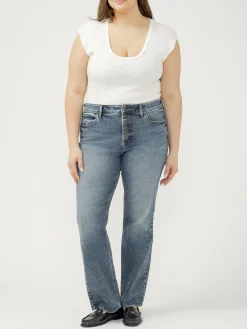 Avery High Rise Slim Bootcut Jeans Plus Size