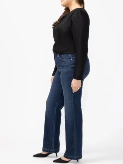 Avery High Rise Trouser Leg Luxe Stretch Jeans Plus Size