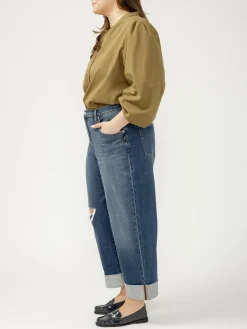Be Easy High Rise Wide Leg Cropped Jeans Plus Size