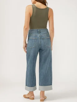 Be Easy High Rise Wide Leg Cropped Jeans