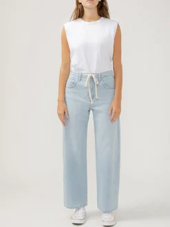 Be Easy Straight Leg Drawstring Jeans