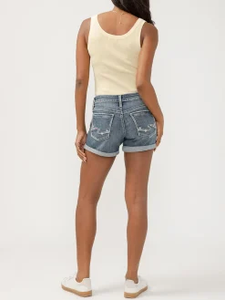 Boyfriend Mid Rise Luxe Stretch Shorts