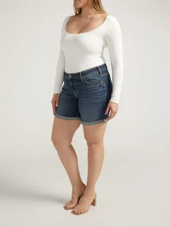 Boyfriend Mid Rise Shorts Plus Size