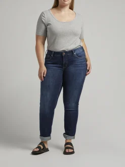 Boyfriend Mid Rise Slim Leg Jeans