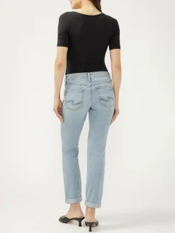 Boyfriend Mid Rise Slim Leg Jeans