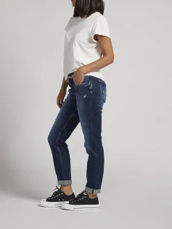 Boyfriend Mid Rise Slim Leg Jeans