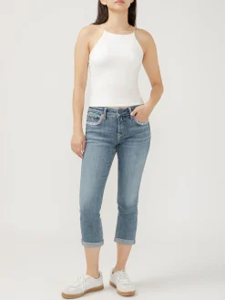 Elyse Mid Rise Americana Luxe Stretch Capri