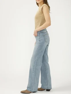 Elyse Mid Rise Baggy Straight Luxe Stretch Jeans