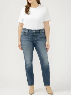Elyse Mid Rise Straight Leg Jeans Plus Size