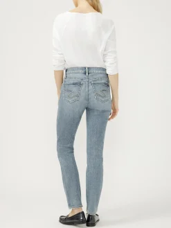 Elyse Mid Rise Straight Leg Luxe Stretch Jeans