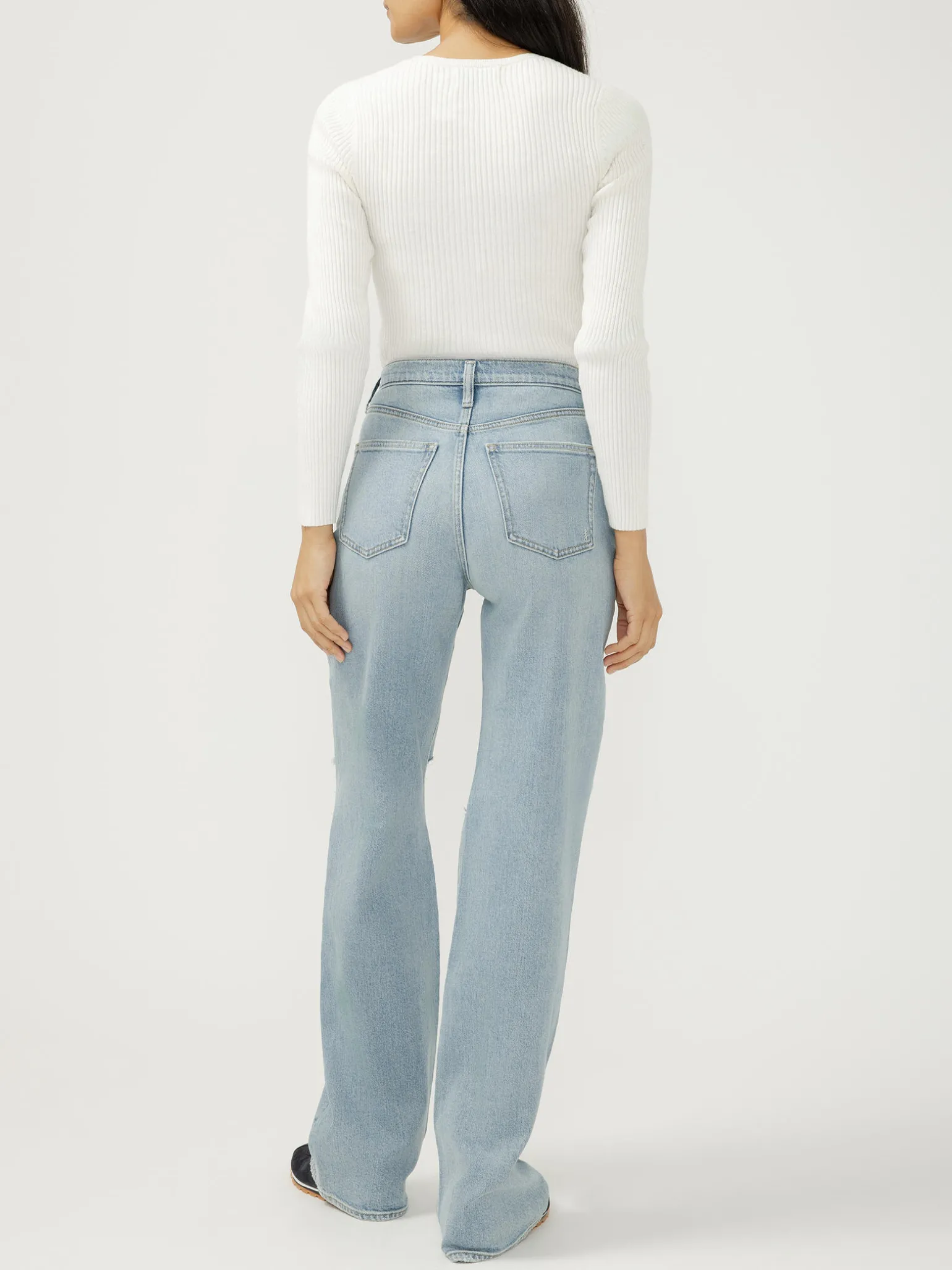 Highly Desirable High Rise Trouser Leg Jeans