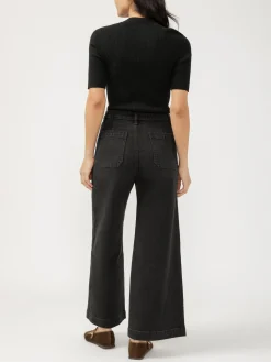 High Rise Wide Leg Ankle Jeans