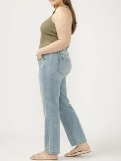 Suki Mid Rise Classic Straight Luxe Stretch Jeans Plus Size