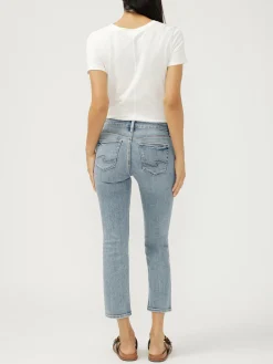 Suki Mid Rise Cropped Straight Leg Jeans