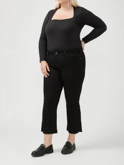 Suki Mid Rise Kick Flare Luxe Stretch Jeans Plus Size