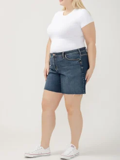 Suki Mid Rise Long Shorts Plus Size