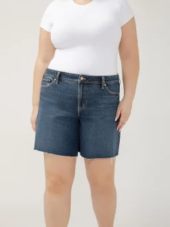 Suki Mid Rise Long Shorts Plus Size