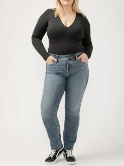 Suki Mid Rise Straight Leg Luxe Stretch Jeans Plus Size