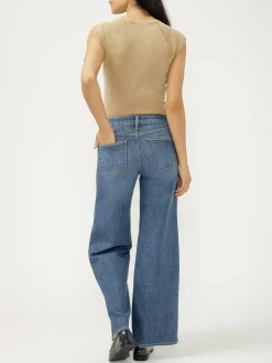 Suki Mid Rise Wide Leg Knit Flex Jeans