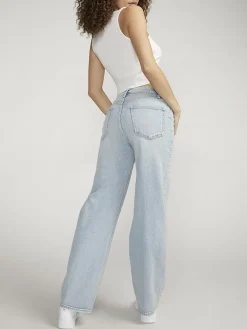 V-Front Mid Rise Wide Leg Jeans