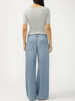 Wide Leg Drawstring Beach Jeans
