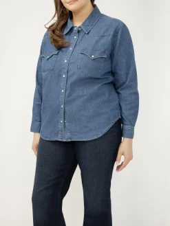 Women's Western Denim Shirt Plus Size